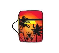 WYCZHY Tropical Sunset Waterproof Bible Carrying Case with Smooth Zippers Large Capacity Storage Bag for Bible Study Supplies