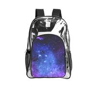 WYCZHY Universe Galaxy Star Space Printed Heavy Duty Clear Bookbag, Reinforced See Through Bag for Beach Outdoor Sports Travel
