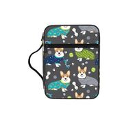 WYCZHY Wearing Clothes Corgi Dogs Waterproof Bible Carrying Case with Smooth Zippers Large Capacity Storage Bag for Bible Study Supplies