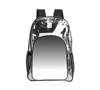 WYCZHY White to Black Printed Heavy Duty Clear Bookbag, Reinforced See Through Bag for Beach Outdoor Sports Travel