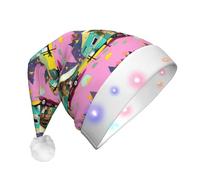 WYCZHY You Make Me Happy Camper Trailer Led Christmas Hat Luminous Santa 3 Flashing Modes For Holiday Halloween