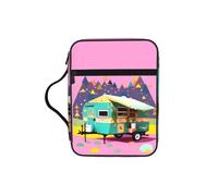 WYCZHY You Make Me Happy Camper Trailer Waterproof Bible Carrying Case with Smooth Zippers Large Capacity Storage Bag for Bible Study Supplies