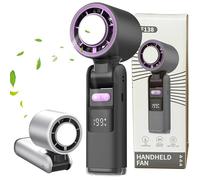 WYDDSX Chillmate Portable Refrigerated Fan,100 Speed Adjustable Turbo,Chillmate Fan Ice,6 Hour Battery Life Usb Charging Foldable Design (Grey-A)