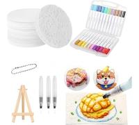 WYDDSX Magic Foam Texture Painting Kit,Magic Puffy Paint,3D Foam Texture Painting Set with Magic Water Activation,Magic Canvas Sponge Painting Kit Art Supplies (Circle)