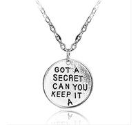 WYDSFWL Necklace Pretty Little Liars Necklace Got A Secret Can You Keep It Letters Silver Color Pendant Jewelry for Men and Women Gifts