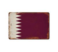 wydsg Qatar Flag Print, Qatar Flag Art, Qatar Gifts, Flag Poster, Moving Gift, Vintage Flag Wall Art,Housewarming Gift Tin Sign Great Tool Sign for The Garage or Shop 8x12inch