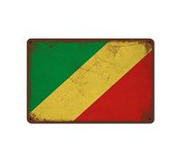 wydsg Republic of The Congo Flag Art, Flag Print, Africa Poster, African Gifts, Housewarming Gift Metal Signs Vintage Tin Sign Wall Decor 12x16inch