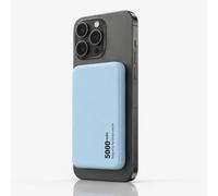 WYE 5000mAh Magnetic Wireless Power Bank, Slim MagCharge External Battery Pack with 20W PD Type-C Fast Charger Port, Pocket Battery Bank Charger for iPhone 16 15 14 13 Plus Pro Max - Blue