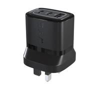 WYE 67W GaN Wall Charger 3-Port Type-C PD Fast Charging Plug Block, Compact Multi-Adapter Laptop Wall Charger Power Delivery Network for MacBook, iPhone 15, iPad, Samsung, Android - Black
