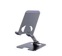 WYE Adjustable Aluminum Desk Phone Stand, Lightweight Foldable Desktop Cradle Table Holder Dock with Cable Management for iPhone 16 15 14 Pro Max, Galaxy, Pixel and Devices Up to 6.8" - Silver
