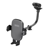 WYE Car Phone Holder with 13 Inch Telescopic Arm, Dashboard & Windshield Phone Mount with 360° Rotation for iPhone, Samsung & Smartphones up to 6.8 Inches Black