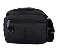 WYE LEATHER Womens/Mens Canvas Work/Travel/Holiday Shoulder/Cross Body Bag - Black