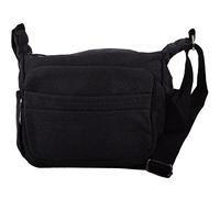 WYE LEATHER Womens/Mens Canvas Work/Travel/Holiday Shoulder/Small Messenger Bag - Black