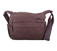 WYE LEATHER Womens/Mens Canvas Work/Travel/Holiday Shoulder/Small Messenger Bag - Burgundy