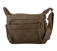 WYE LEATHER Womens/Mens Canvas Work/Travel/Holiday Shoulder/Small Messenger Bag - Green