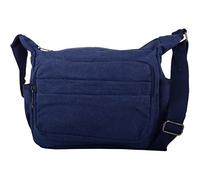 WYE LEATHER Womens/Mens Canvas Work/Travel/Holiday Shoulder/Small Messenger Bag - Navy