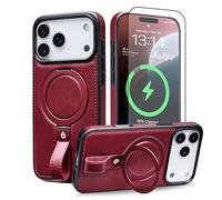 WYE MagCharge Magnetic Phone Case for iPhone 17 Pro Max, Slim MagSafe Compatible Protective Cover with Soft Touch Finish, Raised Camera Protection & Wireless Charging Support - Maroon Burgundy