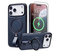 WYE MagCharge Magnetic Phone Case for iPhone 17 Pro, Slim MagSafe Compatible Protective Cover with Soft Touch Finish, Raised Camera Protection & Wireless Charging Support - Dark Blue