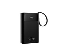WYE Power Bank 20000mAh with Built-In USB-C & 8-Pin Cables, 45W PD Fast Charging, LED Display, Portable Battery Pack for iPhone, Samsung, Google Pixel, Tablets & More - Black