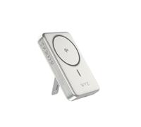 WYE Premier Magnetic Wireless Charging Power Bank with Stand 10000mAh/38.5W Compatible With MagSafe - Fast Charging, USB-C Output, Magnetic Alignment - Silver