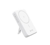 WYE Premier Magnetic Wireless Charging Power Bank with Stand 10000mAh, PD20W USB-C Fast Charging & 15W Wireless Charging, Portable Battery Pack for MagSafe iPhone - White