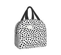 wyehjut Reusable Cute Polka Dot Lunch Box Insulated Aesthetic Lunch Bag for Teen Women, Meal Prep Bento Lunch Tote Waterproof for Work Travel Picnic