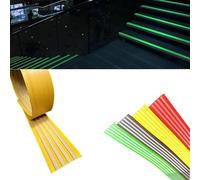 WYEIAHS Stair Edge Anti Slip Strips with Luminous Stripes,Step Edge Trim Rubber Strips,Stair Nosing Edging Anti Slip for Indoor and Outdoor Stair Steps, (Yellow 3m/9.8ft)