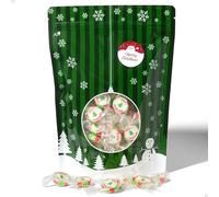 Wyeland Confectionery Handmade Christmas Rock Sweets - Christmas Tree Red, Green, and White - Peppermint, 400g Gift Pouch