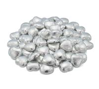 Wyeland Confectionery Luxury Milk Chocolate Hearts - For Wedding Favours, Anniversary, and Mothers Day - 1kg / 160 Silver Hearts