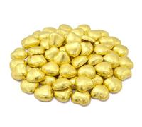 Wyeland Confectionery Luxury Milk Chocolate Hearts - For Wedding Favours, Anniversary, and Mothers Day - 50 Gold Hearts