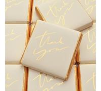 Wyeland Confectionery Thank You Milk Chocolate Neapolitans - Cream & Gold - 50 Chocolates