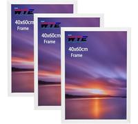 wyewye 40x60 cm Picture Frames 3 Pack Wood, Acrylic (Not Glass) 40x60 cm Photo Frame for Print, Certificate, Photo, Only Hang on the Wall, White