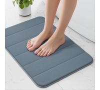 wyewye Memory Foam Bath Mat 40x60 cm Mist Blue - Ultra-Soft Non-Slip Bathroom Rug with Quick-Dry Technology
