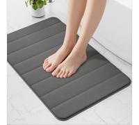 wyewye Memory Foam Bath Mat 50x80 cm Deep Grey - Ultra-Soft, Non-Slip, Super Absorbent Bathroom Rug
