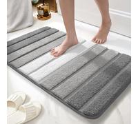 wyewye Microfibre Bath Mat, Door Mat, Bath Rug, Super Absorbent Bathroom Rug 50x80 cm, Light Grey