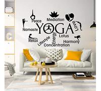 WYFCL Wall Stickers Mural Decals Wallpaper Large Yoga Lotus Flower Sticker Living Room Yoga Logo Wall Decal Bedroom Home Decor 85Cmx53Cm