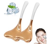 WYFCR 2PCS Stainless Steel Ice Globes for Facials, Cooling Spa Globes Cold Roller, Stainless Steel Face Beauty Cryo Sticks for Girls Ladies, Targets Dark Circles (rose gold)