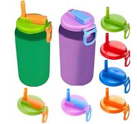 WYFCR 6PCS Straw Soda Can Lids, Covers with Straws Can, Fizzy Drinks Reusable Soda Can Toppers 6 Colors Leakproof, Lids for Fits Standard Fizzy Drinks, lids for fizzy drinks