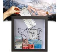 WYFCR Adventure Archive box with Slot,Meaning piggy bank, Souvenirs, storing coins and banknotes, Theatre Movie Concert Ticket Memory Frame Boxes for Keepsakesfor Tabletop(29 * 29cm)