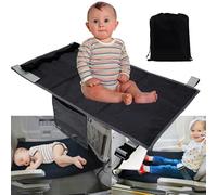 WYFCR Airplane Bed, Portable Foldable Toddler Travel Bed, Carrying Airplane Seat Extender Aeroplane Bed for Kids Rest Legs and Lie Down,Airplane Footrest Hammock Baby Travel Essentials(Black)