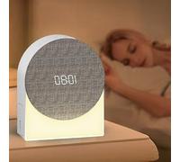WYFCR Compatible with White Noise Machine with Timer Alarm Clock Bluetooth, Sound Machine Baby 3 Timer Modes, 3 Light Modes, 6 Soothing Portable Sound Machine, USB Rechargeable(White)