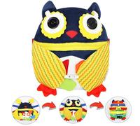 WYFCR Sensory Buckle Pillow Toys for Toddlers, Learning Activity Toy Develop Motor Skill, Educational Buckle Zipper Toddler Activities Travel for Threading Basic Skills(Owl style)