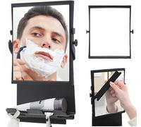 WYFCR Shower Mirror Fogless for Shaving with Razor Keep, Anti Fog, Wall Mount, 0.3L x 0.3W cm, Black Square