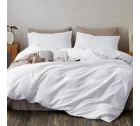 WYFKYMXX Waterproof Duvet Cover Set Washable Reusable Soft Incontinence Bedding Set,White Breathable Duvet Cover with Pillowcase Zipper Closure for Pets, Dog, Cat, Kids, Elder (Double,White)