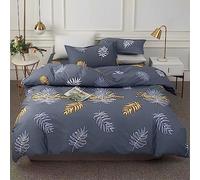 WYFKYMXX Waterproof Duvet Cover Washable and Reusable Breathable White Incontinence Duvet Protector Cover with Zipper Closure for Pets, Dog, Cat, Kids, Elder (Leaf,Double)