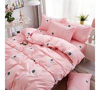 WYFKYMXX Waterproof Duvet Cover Washable and Reusable Breathable White Incontinence Duvet Protector Cover with Zipper Closure for Pets, Dog, Cat, Kids, Elder (Pink Dandelion,Double)