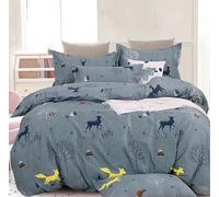 WYFKYMXX Waterproof Duvet Protector Single Size Washable Protector Cotton Soft & Breathable Zippered Incontinent Prevention Duvet for Woman,Elderly,Children,Pets. (Blue-1,Double)