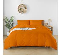 WYFKYMXX Waterproof Duvet Protector - Washable＆Reusable Cotton Breathable Duvet Cover Set Incontinence Bedding Quilt Cover with Zipper Closure for Pets, Dog, Cat, Kids, Elder (Orange,Single)