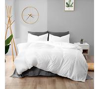 WYFKYMXX Waterproof Duvet Protector - Washable＆Reusable - Cotton Breathable Duvet Cover Set Incontinence Bedding Quilt Cover With Zipper Closure For Pets, Dog, Cat, Kids, Elder (White,Single)