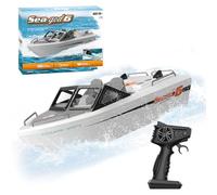 WYFTOY 1/12 Scale 2.4Ghz RC Racing Boat, Outdoor Adventure Electric Boat with 8KM/H High Speed, 50m Remote Control, Waterproof and Anti-Collision, for Adults(RTR Version/White)
